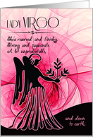 Lady Virgo Pink and Black Zodiac Blank All Occasion card