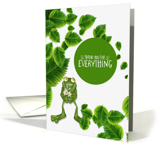 Thank You for Everything Cute Nature Inspired Frog Blank card (443077)