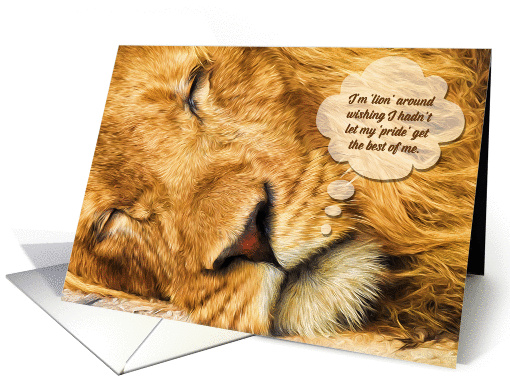 Lion Around Play on Words Apology card (451161)