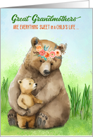 Happy Grandparents Day for Great Grandma with Bears card