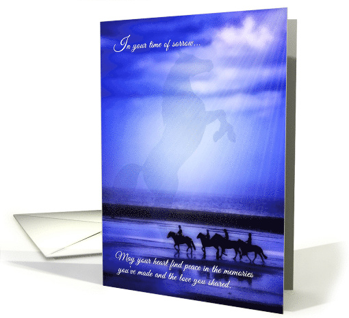 Pet Sympathy Loss of a Horse Beach Silhouettes card (507781)
