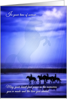 Pet Sympathy Loss of a Horse Beach Silhouettes card
