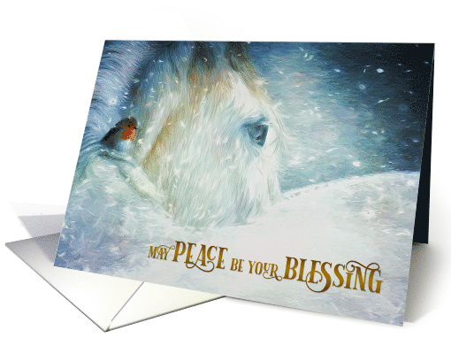 for Customers White Horse and Robin Peace Blessing card (528323)