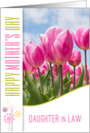 for Daughter in Law on Mother’s Day Pink Tulip Garden card