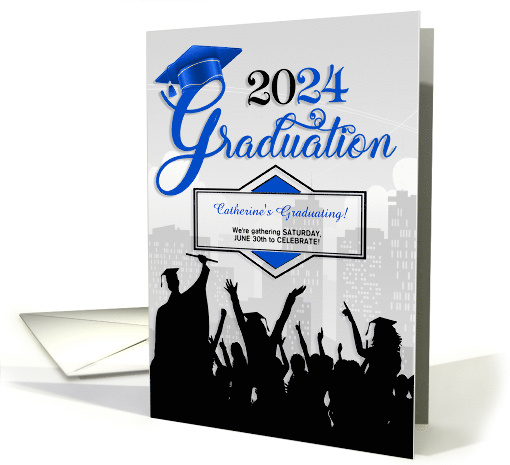 Class of 2024 Graduation Party Invitation in Blue card (569661)