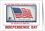 Memorial Day Thank an American Hero USA Flag Stamp card