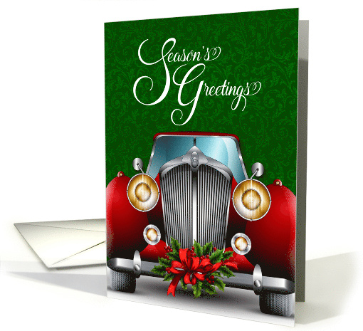 Automotive Business Red Classic Car Season's Greetings card (611601)