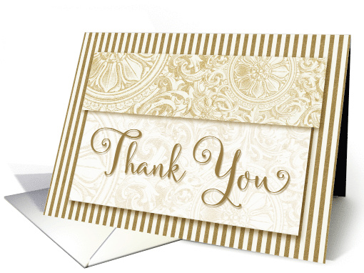 Volunteer Thank You Gold and Cream Elegance card (615604)