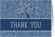 Business Thank You Blue and White Paisley card