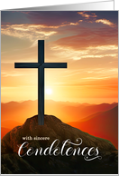 In Lieu of Flowers Memorial Donation Sunset Cross Over Mountains card