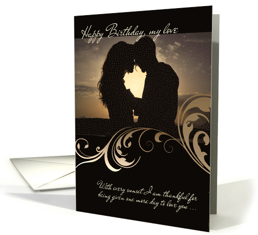 Birthday Love and Romance Sentimental Couple at Sunset card (629845)