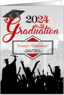 Class of 2024 Graduation Announcement in Red card