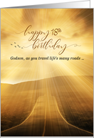 Godson 18th Birthday Sunlit Scenic Road card