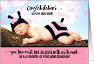 Congratulate Two Dads BUZZING About the Birth of their Daughter card