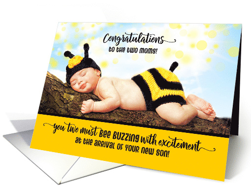 Congratulate Two Moms BUZZING About their New Son card (711869)