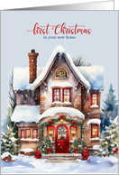 First Christmas in Your New Home Snowy House card