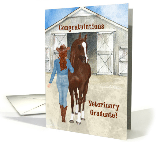 Veterinary Graduate Cowgirl Western Theme card (763548)
