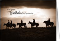 Volunteer Thank You Western Cowboys on Horseback card