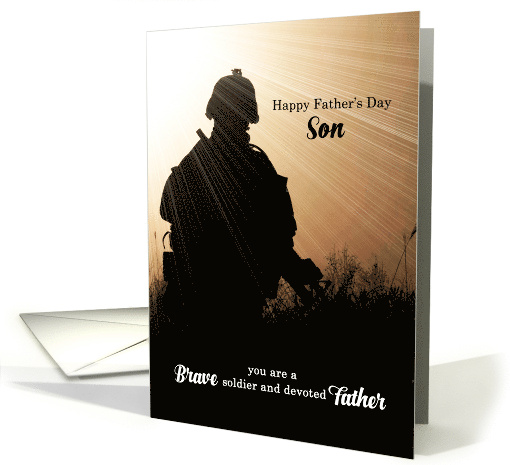 Military Son on Father's Day Soldier Sunset Silhouette card (767494)