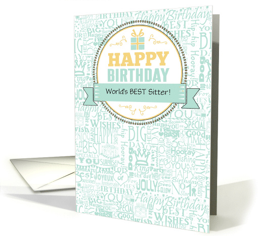 Babysitter's Birthday Mint Green and Yellow card (771884)