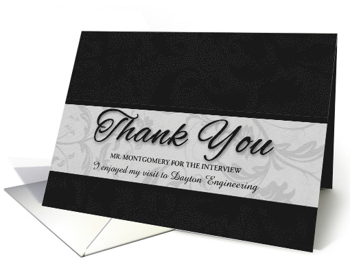 Custom Business Thank You for the Interview Black and Silver card