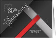 35th Business Anniversary Congratulations Shades of Gray with Red card