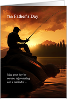 Father’s Day Fisherman Fishing on a Golden Pond card