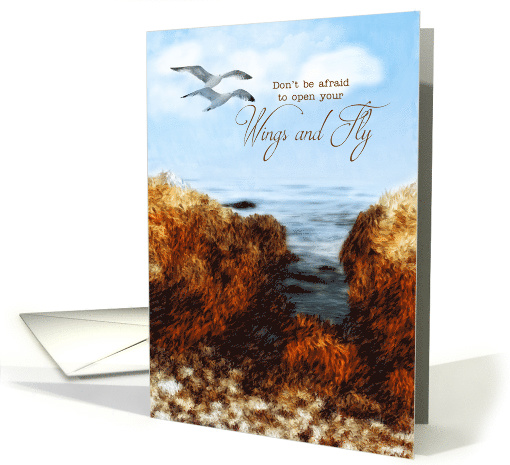 Encouragement Open Your Wings and Fly Coastal Theme card (786899)