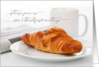 Business Breakfast Meeting Invitation Coffee and Croissant card