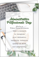 Administrative Professionals Day with with Custom Text card