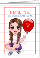 Thank You for Taking Care of Me Balloons and Little Girl card