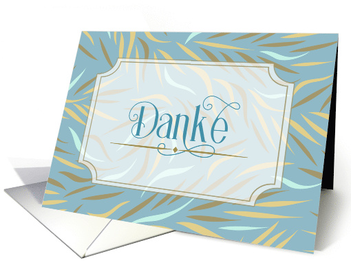 Thank You Danke German Language Sky Blue Botanical card (792618)