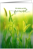 Thinking of You Friend German Language Summer Grasses card