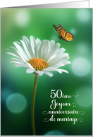 50th French Golden Wedding Anniversary Cinquante Anniversaire card