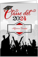 Italian Language Class of 2024 Red Graduation card