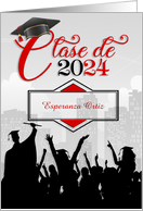 Spanish Language Class of 2024 Graduation Announcement Red card