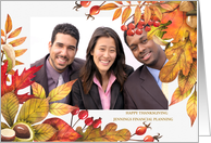 Business Thanksgiving Autumn Leaves and Berries Custom card