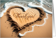 Thank You Written in the Sand on the Beach card