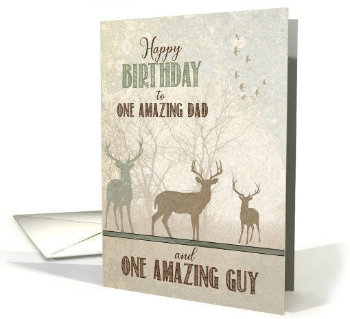 for Dad Birthday Deer in the Woodland Forest card (831429)