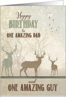 for Dad Birthday Deer in the Woodland Forest card