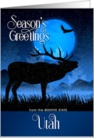 Utah The Beehive State Season’s Greetings Woodland Moose card