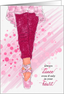 Ballerina Dancer in Pink Feminine Blank Any Occasion card