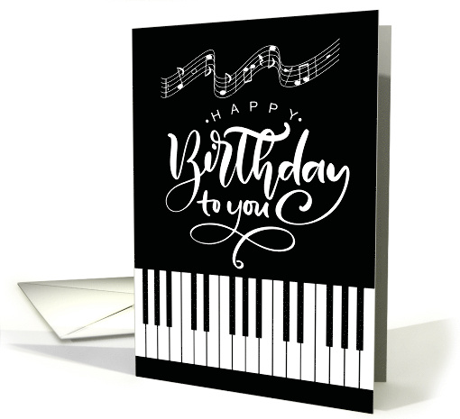 13th Birthday for Teen Tween Boy Piano and Music Theme card (854465)