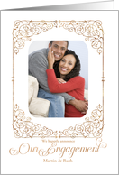 Engagement Announcement with Photo in Golden Hues card