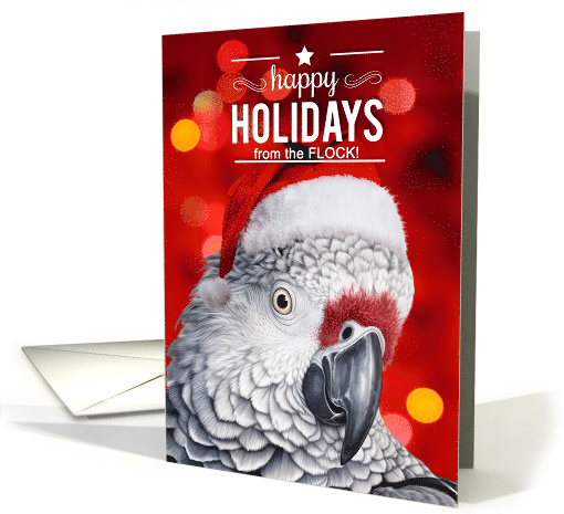 From the Flock Christmas African Gray Parrot card (855997)