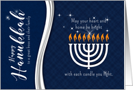 For Boss on Hanukkah Menorah Festival of Lights card