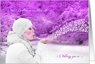 for Her Winter Birthday Purple Magic card