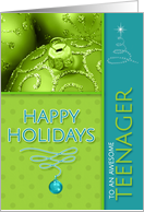 for Teenager Lime Green and Turquoise Blue Modern Holiday card