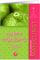 for Manicurist Christmas Hot Pink and Lime Green Modern card