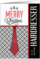 For the Hairdresser at Christmas Masculine Necktie Sporty Theme card